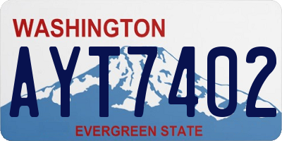 WA license plate AYT7402