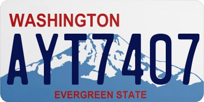 WA license plate AYT7407