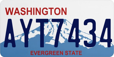 WA license plate AYT7434