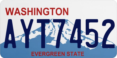 WA license plate AYT7452