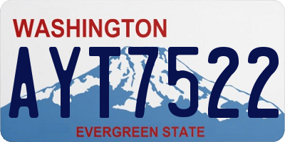 WA license plate AYT7522