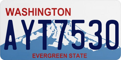 WA license plate AYT7530