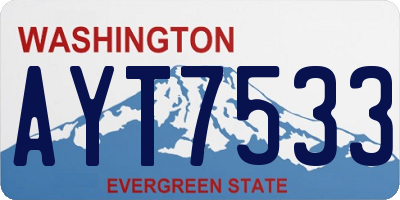 WA license plate AYT7533