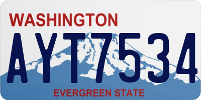 WA license plate AYT7534