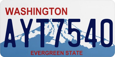 WA license plate AYT7540