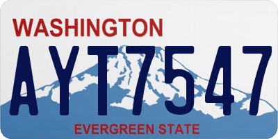 WA license plate AYT7547