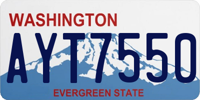 WA license plate AYT7550