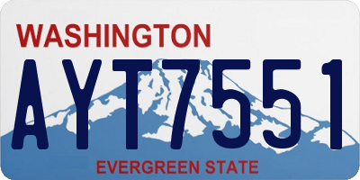 WA license plate AYT7551