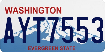WA license plate AYT7553