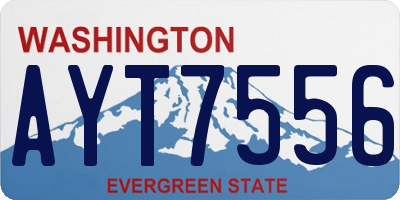WA license plate AYT7556