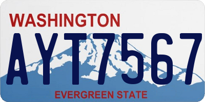 WA license plate AYT7567