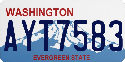 WA license plate AYT7583