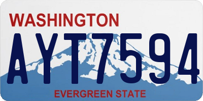 WA license plate AYT7594