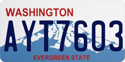 WA license plate AYT7603