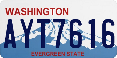 WA license plate AYT7616