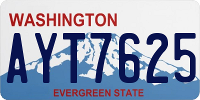 WA license plate AYT7625