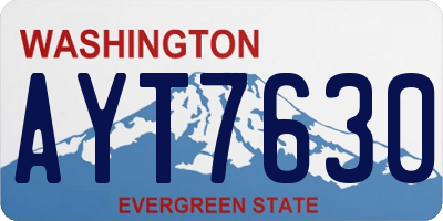 WA license plate AYT7630
