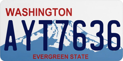 WA license plate AYT7636