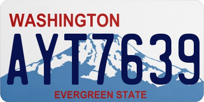 WA license plate AYT7639