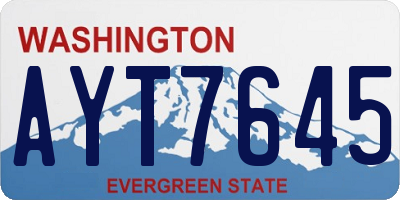 WA license plate AYT7645