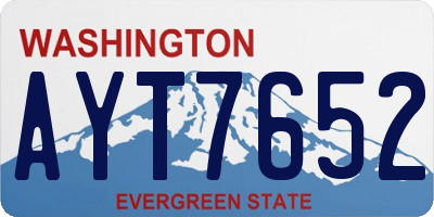 WA license plate AYT7652