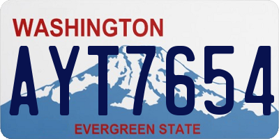 WA license plate AYT7654