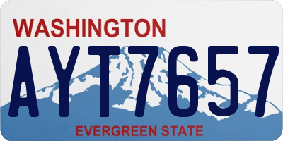 WA license plate AYT7657