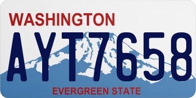 WA license plate AYT7658
