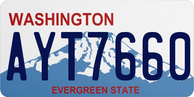 WA license plate AYT7660