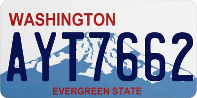 WA license plate AYT7662