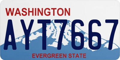 WA license plate AYT7667