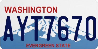 WA license plate AYT7670