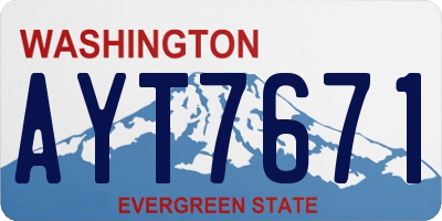 WA license plate AYT7671