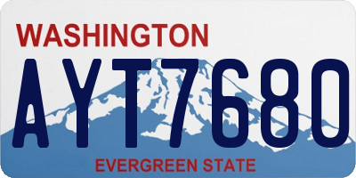 WA license plate AYT7680