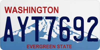 WA license plate AYT7692
