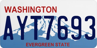 WA license plate AYT7693