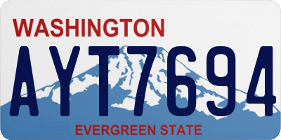 WA license plate AYT7694