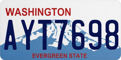WA license plate AYT7698