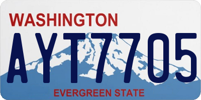WA license plate AYT7705