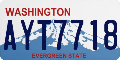 WA license plate AYT7718