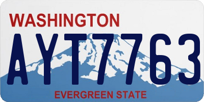 WA license plate AYT7763