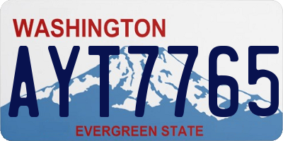 WA license plate AYT7765
