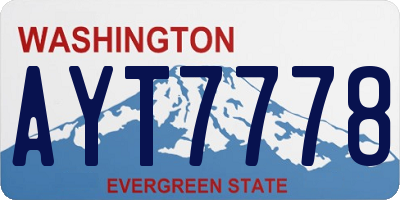 WA license plate AYT7778