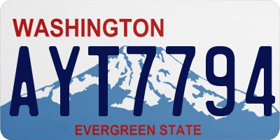 WA license plate AYT7794