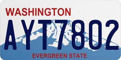 WA license plate AYT7802