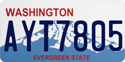 WA license plate AYT7805