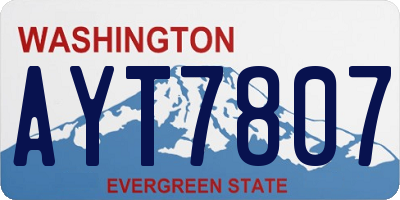 WA license plate AYT7807