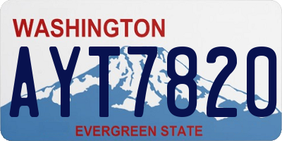 WA license plate AYT7820
