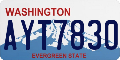 WA license plate AYT7830