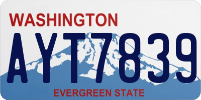 WA license plate AYT7839